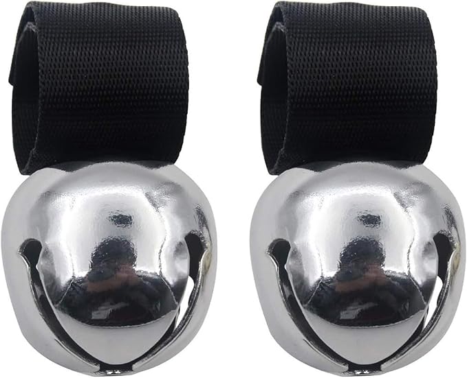 SCENEREAL Large Dog Collar Bell, 2 Pack Dog Bell for Collar, Noise Maker Extra Loud Anti-Theft Bell for Training, Hiking, Walking, Hunting, Pet Tracker, Save Birds & Wildlife, Silver x 2, L