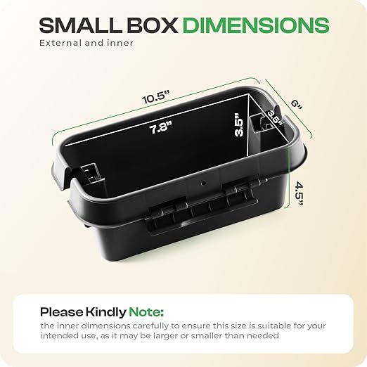 Sockitbox Original Outdoor Electric Box Waterproof - Small Outdoor Extention Cord Cover with 6 Cable Entry Waterproof Enclosure for Power Strips, Plugs, Timers, Lights - Black