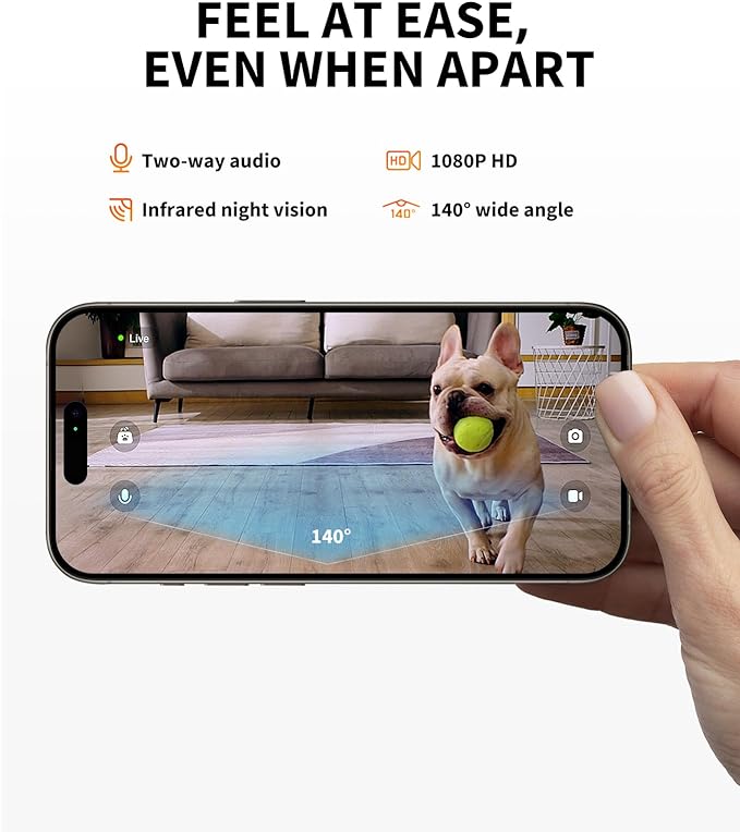 PETKIT Automatic Cat Feeder with Camera, 1080P HD Video with Night Vision, 2.4G WiFi Pet Feeder for Cat & Small Dog, 2-Way Audio & Meal Call Pet Food Dispenser with Desiccant Bag, Motion Capturing