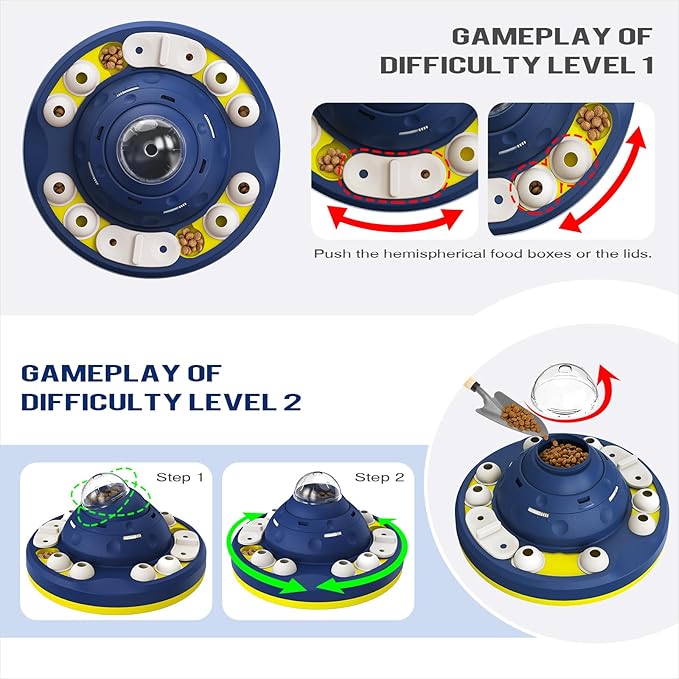 KADTC U.S. Brand & Design Advanced 2 Levels of Challenge Wobble Dog Puzzle Toy for Small/Medium/Large Smart Dogs Treat Puzzles Feeder Food Feeding Puppy Mental Stimulation Toys Christmas New Year Gift