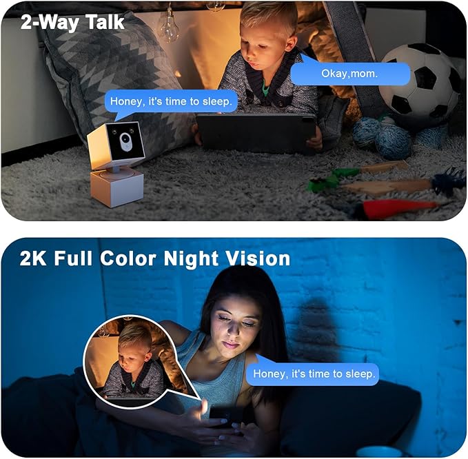 2K Indoor Security Camera, 5G&2.4G WiFi Cameras for Home Security, 360°Pan/Tilt Baby/Dog/Pet Camera, 911 Emergency, 2-Way Talk, AI Descriptive Notification, Color Night Vision, US Based Cloud, 2Pack