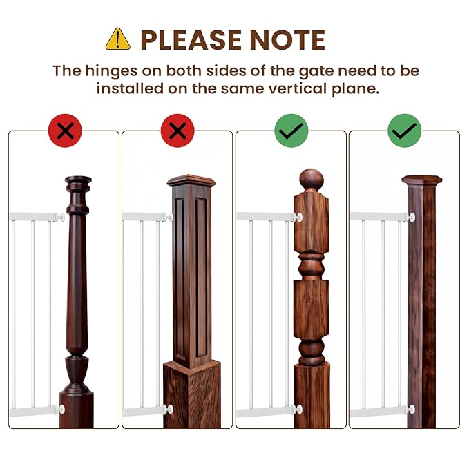 Mumeasy 36" High Extra Tall Dog Gate, 29.6"-40.5" Wide Pressure Mounted Tall Baby Gate for Dog, Auto Close Pet Gate with Door for Stairs,Doorways,House,White