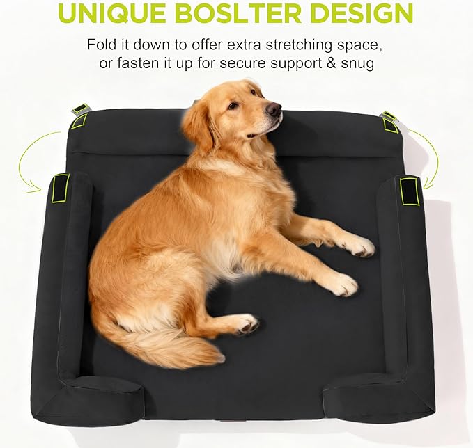 Orthopedic Dog Beds for Large Medium Dogs, Big Waterproof Memory Foam Pet Couch Bed with Removable Washable Cover, Tennis Ball Toy, 36x27