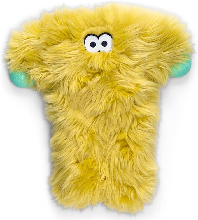 WEST PAW Rowdies Bjorn Durable Plush Dog Toy with Reinforced Seams Chew Resistant Design and Interactive Squeaker for Playtime Indoors or Outdoors Bundle for Dogs Who Deserve The Best - Citrus