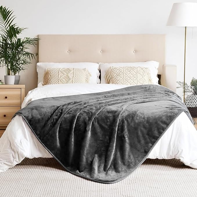 Waterproof Dog Blanket for Couch,Pee Proof Pet Blanket with 3-Layer Protection,Reversible Sherpa & Flannel Furniture Protector for Sofa Bed Car,Gifts for Cat Dog Lovers Christmas,60"x80",Grey