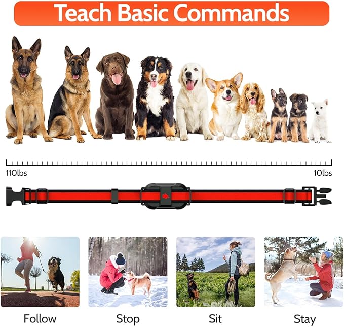 Dog Training Collar with Rechargeable Remote Control 3 Training Modes IPX7 Waterproof Electric Collar Range 3300Ft Bark Collar for Small Medium Large Dogs