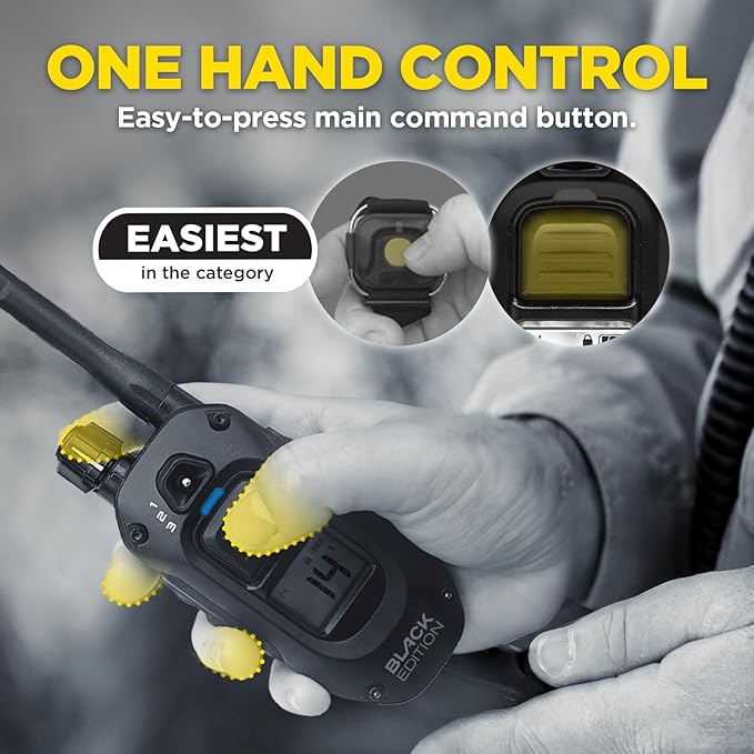 Dogtra 1900X Black Edition E-Collar - 3/4 Mile Range, Dogs 45 lbs+, IPX9K Waterproof, 100 Stimulation Levels, Vibration, Tone, Rechargeable - Ideal for Dog Owners and Professional Trainers