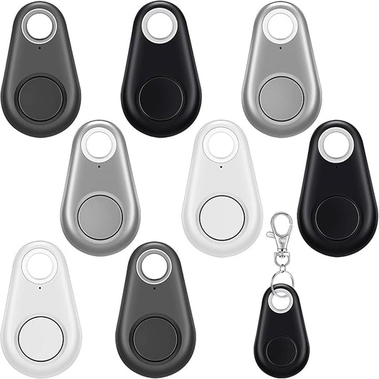 Flutesan 8 Packs Portable GPS Tracking Mobile Tracking Anti Loss Smart Device Key Finder Locator GPS Tracker Device for Pets Dog Cat Wallet Keychain Luggage, Alarm Reminder(Black, White, Gray)