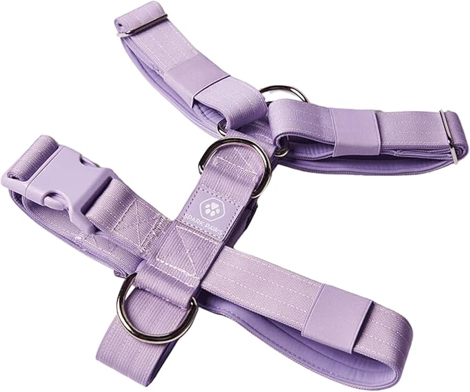 Spark Paws No Pull Dog Harness for Large Dogs, Heavy Duty Dog Harness for Big Strong Breeds, Adjustable, Y Shaped Padded Halter Design with Front Clip - Purple - Small