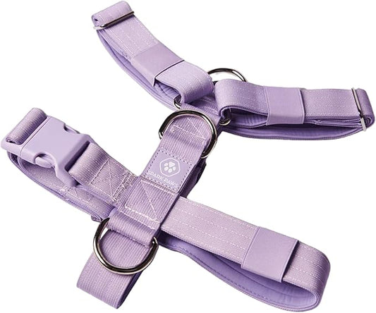 Spark Paws No Pull Dog Harness for Large Dogs, Heavy Duty Dog Harness for Big Strong Breeds, Adjustable, Y Shaped Padded Halter Design with Front Clip - Purple - Small