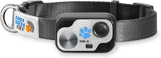 MS-5 Designer Series, Premium Performance Automatic Pet Door Collar by High Tech Pet Brand - Class A Battery Included - Stylish Design - Waterproof - Rugged - USA Support (Black)