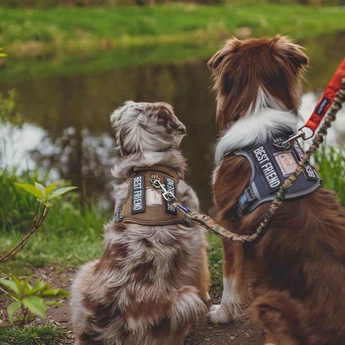 AUROTH Tactical Dog Harness for Small Medium Large Dogs No Pull Adjustable Pet Harness Reflective K9 Working Training Easy Control Pet Vest Military Service Dog Harnesses (L, Denim Blue)