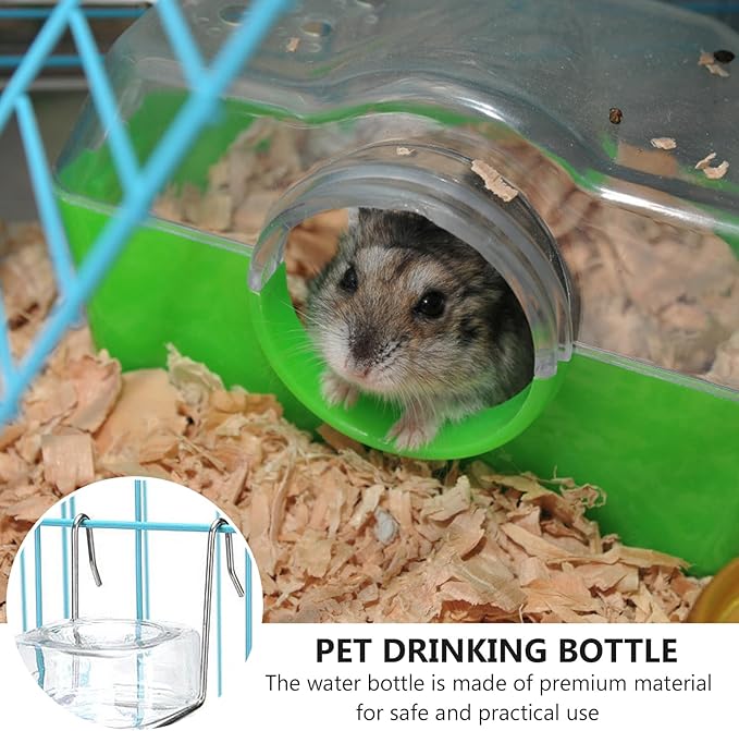 POPETPOP 2Pcs Pet Water Feeder Bunny Fountain Drinking Bottle for Small Pets Automatic Hanging Dispenser for Hamsters and Rabbits Design