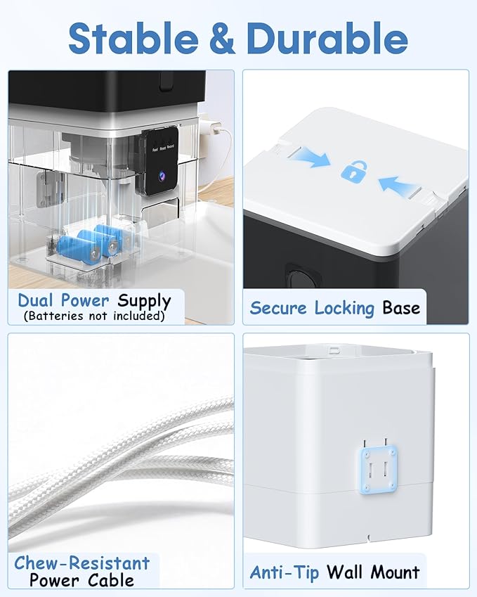 Large Breed Automatic Dog Feeder: 12L/50 Cups 5G WiFi Timed Dog Food Dispenser for Labrador - with HD 1080P Camera, Anti-Clog by Wnfuo