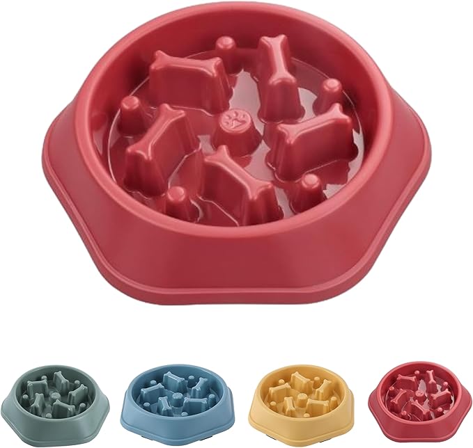 Slow Feeder Dog Food Bowl – Interactive Dog Food Dish for Breeds, Bowl Designed to Slow Eating, Promotes Healthy Digestion and Prevents Bloat, Ideal for Cats and Dogs