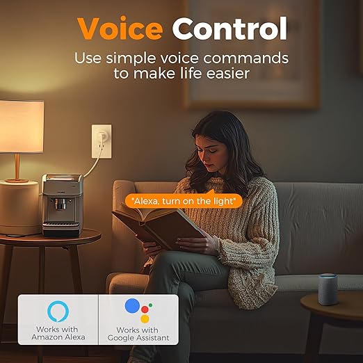 Smart Plug, TESSAN WiFi Timer Outlet Compatible with Alexa and Google Assistant, Smart Outlet with Timer & APP Remote Control, No Hub Required, 2.4G WiFi, 4 Pack