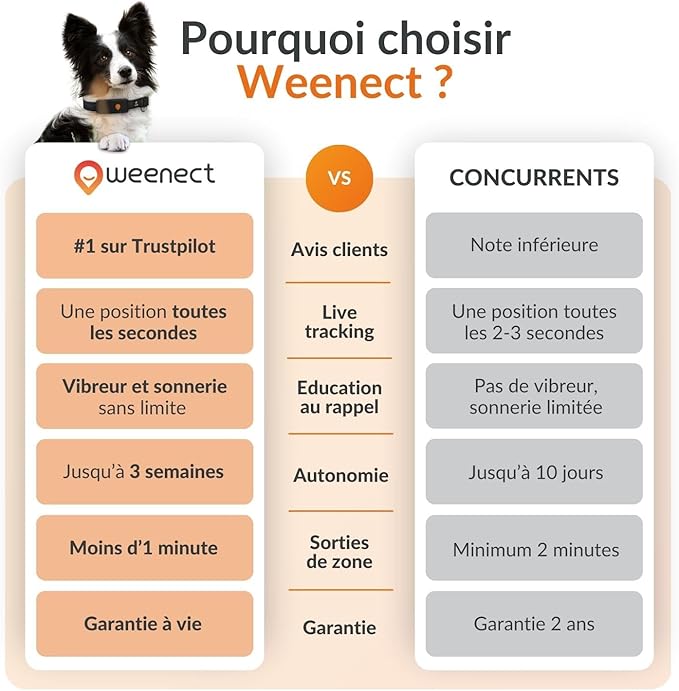 Weenect Dog XT - New GPS Collar for Dogs | XL Antenna | Waterproof | Ultra-Durable Integrated Julius-K9 Collar | Subscription Required
