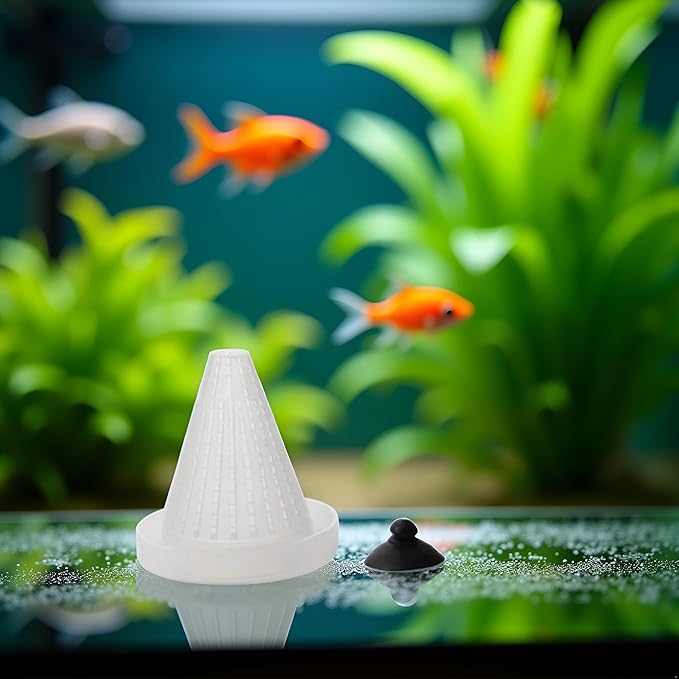 White 7cm Cone Shape Aquarium Red Worm Fish Feeder with Suction Height Professional, Automatic Feeders, Fish and Aquatic Pets