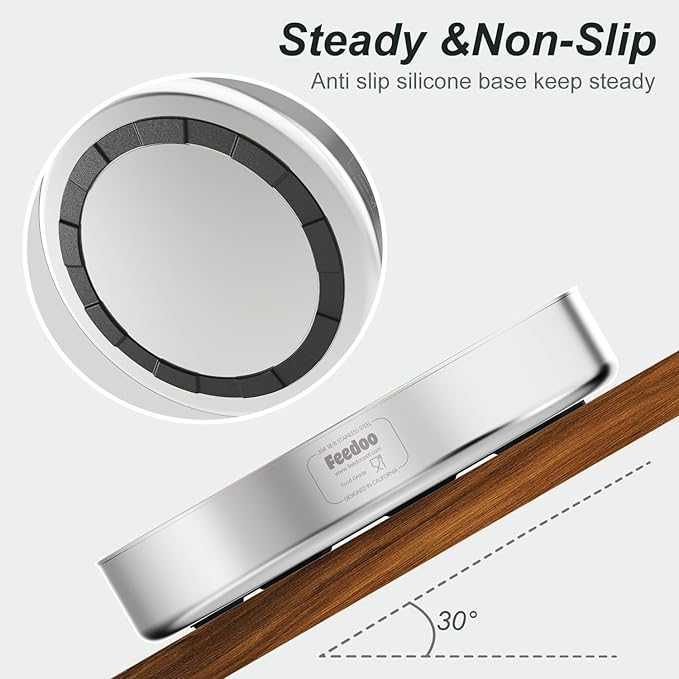 Slow Feeder Dog Bowl-2.5Cups for Large Breeds, Double Wall Food-Grade Stainless Steel, Heavy Duty with Non-Slip Rubber Base, Puzzle Maze Bowl to Slow Down Eating