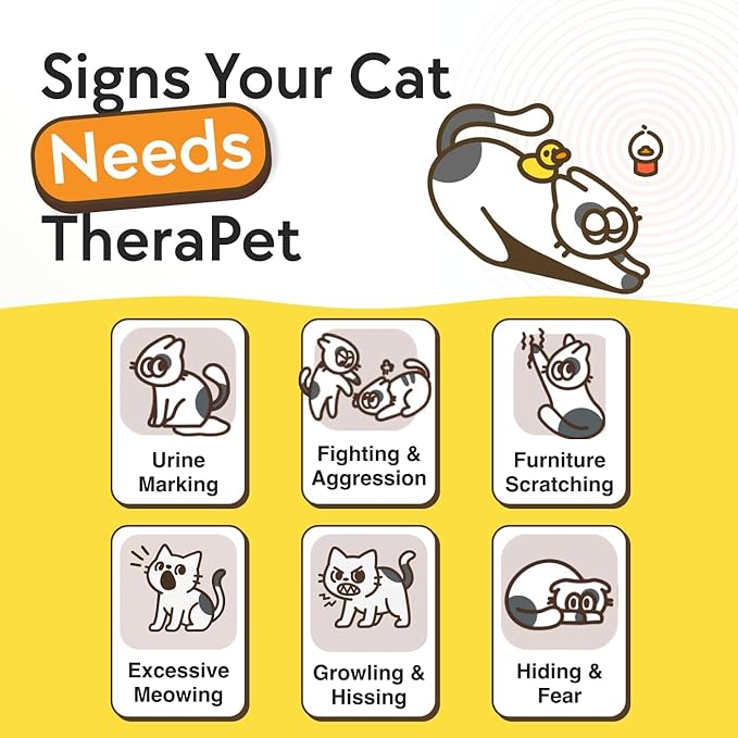 TherapetMD 60-Day Cat Calming Diffuser - Cat Pheromone Diffuser for Stress, Pee Spraying, Cat Fighting, Aggression, Excessive Meowing & Scratching - 60-Day Refill Included - Packaging May Vary