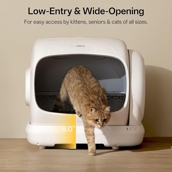 Self Cleaning Cat Litter Box, XXXL Automatic Litter Box for Multiple Cats, Weight Sensors Safety Protection, Smart APP Control, Odor Control, Works with Clumping/Bentonite/Mineral Litter