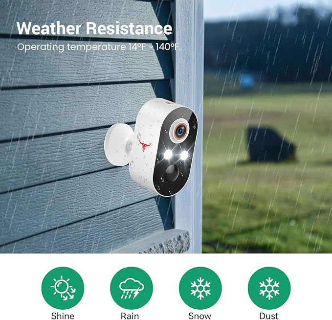 1080p Wireless Security Camera with AI Human Detection, Night Vision, 2-Way Talk, Cloud Storage, 2.4G WiFi Only, Battery Camera for Home Security (2 Spotlights)