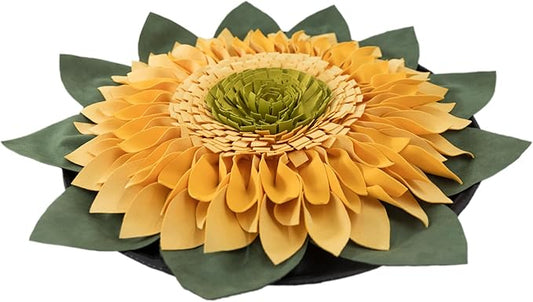 Snuffle Mat for Dogs Sunflower Interactive Puzzle Slow Feeder Dog Treat Mat for Boredom Training Stress Relief and Encourages Natural Foraging Skills Enrichment Toys to Keep Them Busy Yellow 20Inch