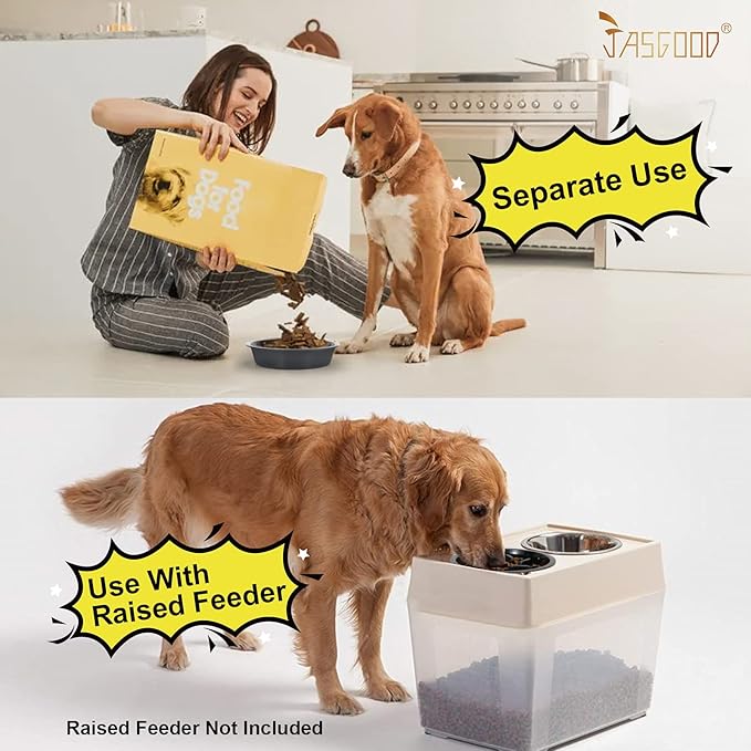 JASGOOD Dog Slow Feeder Bowl - Reduce Slip Puzzle Bowl for Elevated Pet Feeders - Interactive Bloat Stop Dog Dishes - Dark Gray, Fit Opening 7.5"-8"