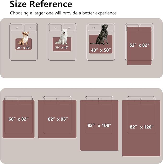 Waterproof Blanket for Couch, Leak Proof Dog Bed Blankets Reversible, Pet Throw Sofa Furniture Protector Machine Washable-52 x82,Burgundy Red+Cream