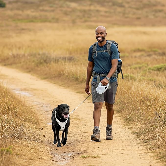 TUG Dog Harness with 2 Leash Connection Points | Adjustable, Padded, Lightweight | Handle on Back | No-Pull Front Clip (Small, Black)