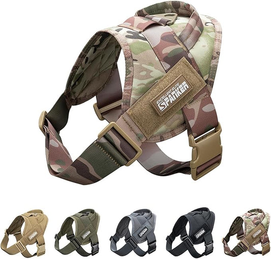 Excellent Elite SPANKERTactical Dog Vest Training Military Patrol Service Dog Harness Adjustable Nylon Dog Harness with Handle(MCP-S)