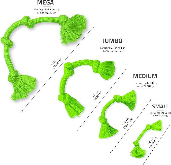 Playology Rope Toys for Dogs | Tug of War Dog Toy for Aggressive Chewers | Sweet Potato Scented Dog Toys | Mega Rope Toy for Interactive Play