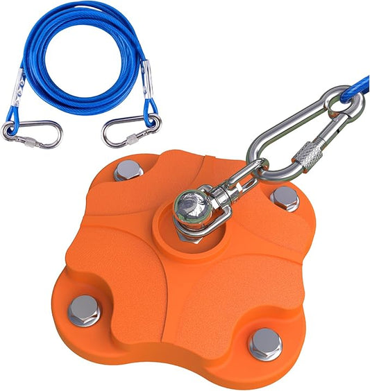 Dog Tie Out Stake with 30ft Cable, Heavy Duty 200lb Capacity, Double 360° Swivel Design, Outdoor Yard & Camping Ground Anchor for Large Dogs (Dog Stake+30ft Cable/200lbs)