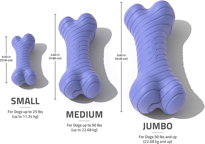 Playology Dog Toys | Dual Layer Bone Durable Chew Toy Bone for Dogs | Small Blueberry Scented Toy - Easy to Clean and Made from Non Toxic Materials