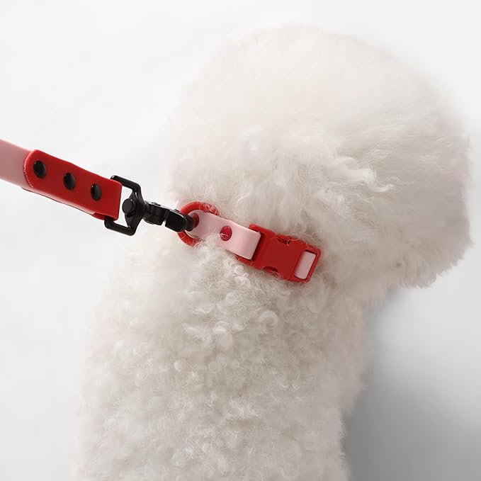 WLK1004G-5SET Luna Small 8FT Adjustable 6-in-1 Waterproof Hands-Free Leash and Collar with LED Flashlight, Bag Dispenser, and Poop Bag Holder, Paloma