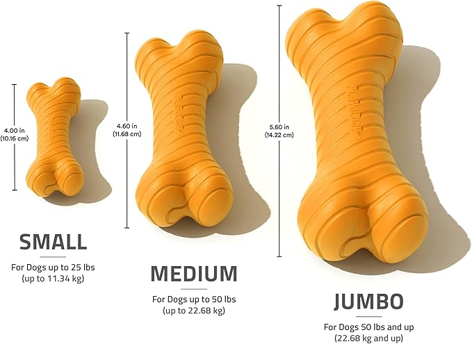 Playology Dog Toys | Dual Layer Bone Durable Chew Toy Bone for Dogs | Jumbo Cheddar Cheese Scented Toy - Easy to Clean and Made from Non Toxic Materials