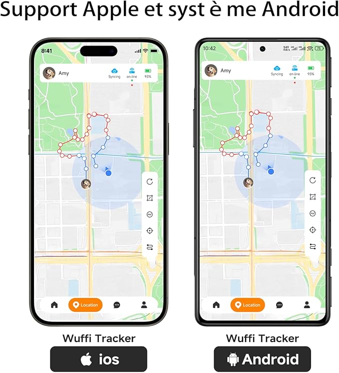 ROTX Dog GPS Tracker Real-time Tracker Alerts Virtual Fence Location for Pet Over 11.06lbs Dog Cat Collar Attachment of Random Color Subscription Required Waterproof IP67 Health & Wellness Black