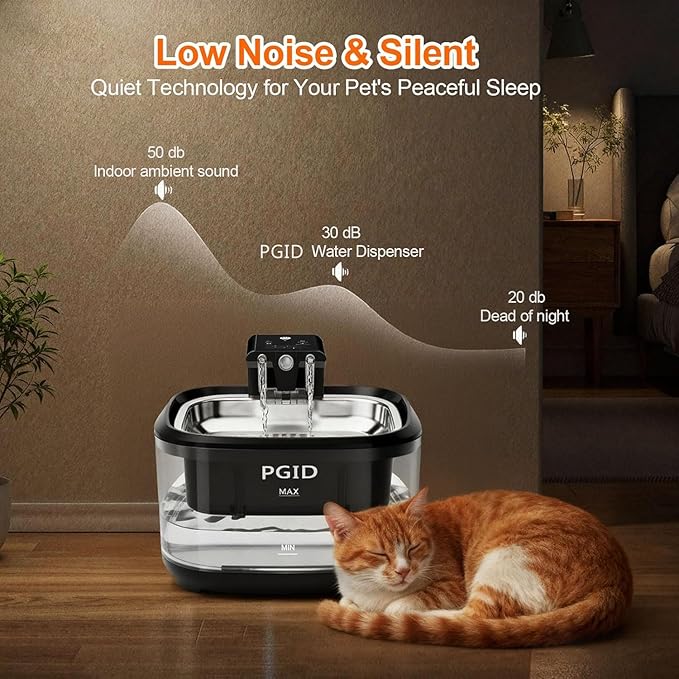 FGID Automatic Cat Feeder and Water Fountain,Cordless or Battery Cat Food Dispenser Timer Pet Feeder Dog Feeders w Camera,Programmable Portion Control, 4 Daily Meals, 10s Voice Recorder