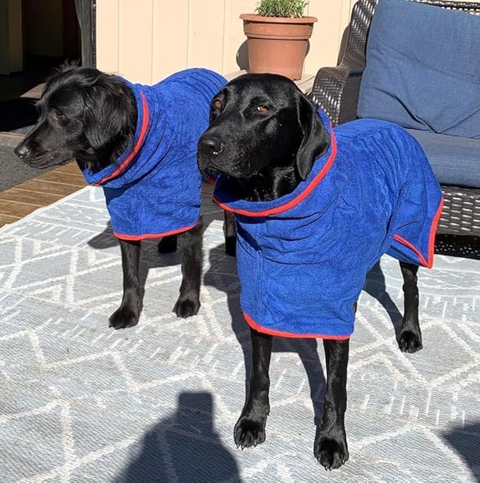 Dog Drying Coat - Fast Drying Dog Towel Robe - Microfiber Super Absorbent Pet Bathrobe, Adjustable Collar & Belly Strap Coat Pet Bath Robe Towel (Medium, Green)