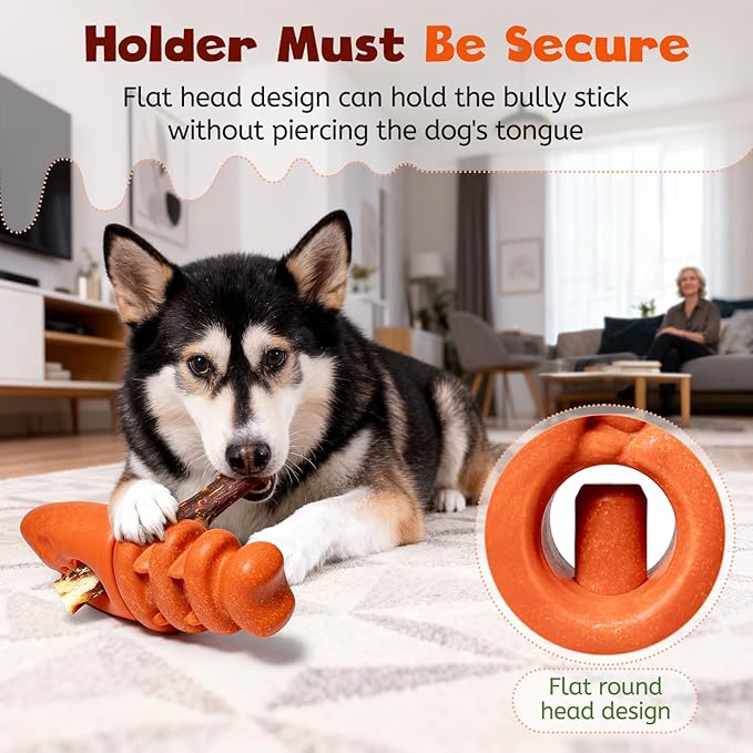 Bully Stick Holder for Dogs,Interactive Dog Toy to Keep Them Busy,Indestructible Dog Chew Toys,Dog Toys for Teeth Cleaning,Interactive Toys Puzzle for Indoor Outdoor Play