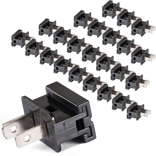 Vampire Plug, SPT-2 -Zip Cord Plug, Male Female Gilbert Plug, Slide on Plug for SPT-2 Electrical Cable-8 AMP 25 Pack(Male, Black)