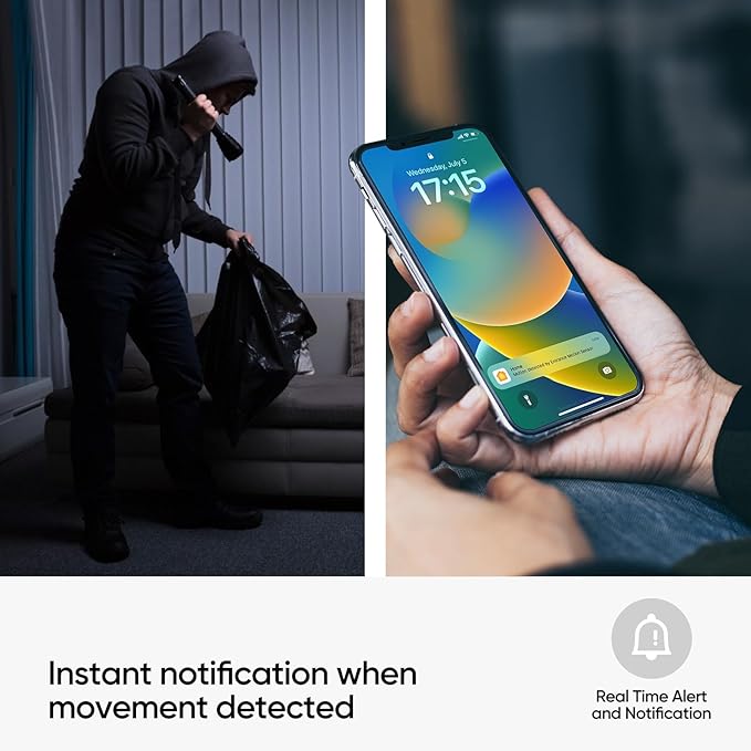 Onvis Smart Motion Sensor, Wireless Home Security System, PIR Motion Detector, Hygrometer, Thermometer,Works with Apple HomeKit-Thread