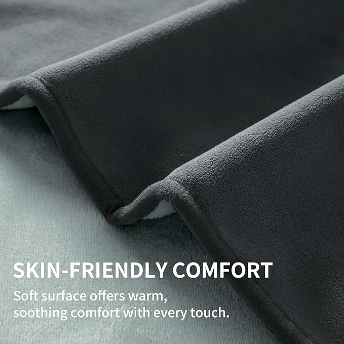 QiyI Waterproof Blanket for Bed Couch Sofa, Small Washable Reversible & Reusable Pet Dog Cat Throw Blanket, Leakproof Stain Resistant Sofa Cover, 40"x60", Dk Grey/Lt Grey