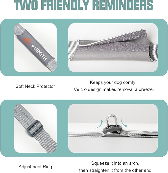 AUROTH Dog Harness and Leash Set, Soft Padded Dog Vest with 5.25FT Dog Leash, No Choke, Easy On Pet Vest, Adjustable Reflective No Pull Dog Harness for Large Dogs, Easy Walking and Training