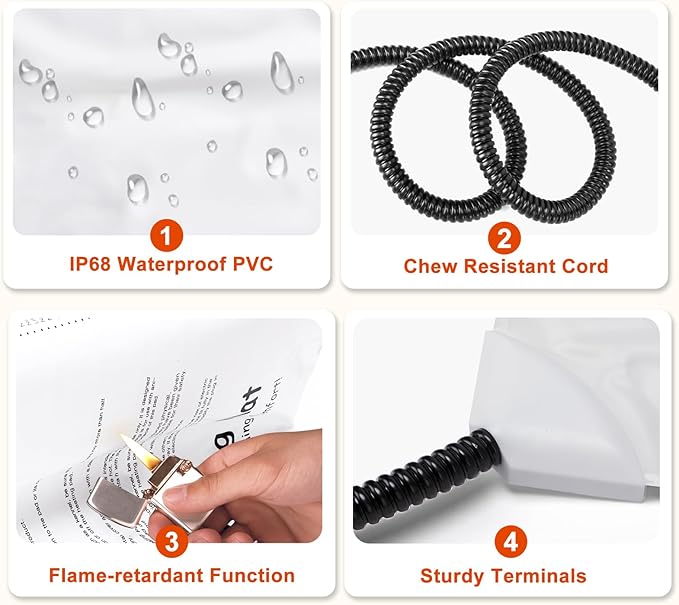 Pet Heating Pad, Waterproof Heated Cat Bed with 11 Adjustable Temperatures & 24H Timer, Auto Shut-Off, Chew-Resistant Cord, Washable Cover, Indoor Electric Heating Mat, Beige, S(18" x 16")