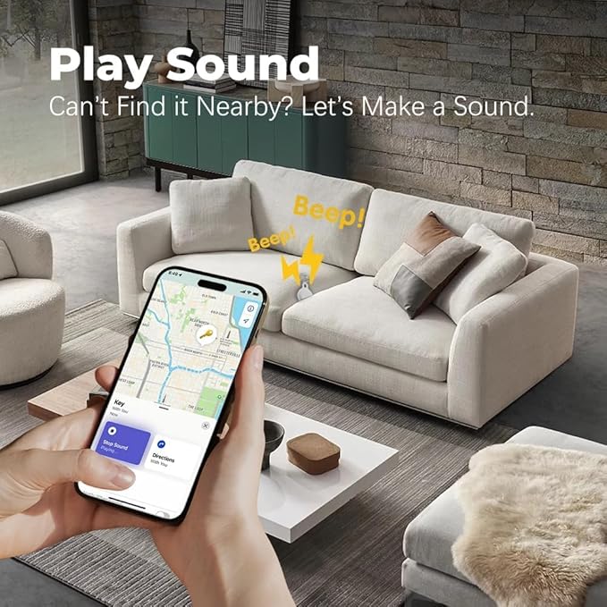 FinderTag Alternative, Key Finder, GPS Tracker Locator Compatible with FindMy (iOS Only), Smart Finder for Cat, Dog, Collar, Luggage, Suitcase, IP67 Waterproof (White)