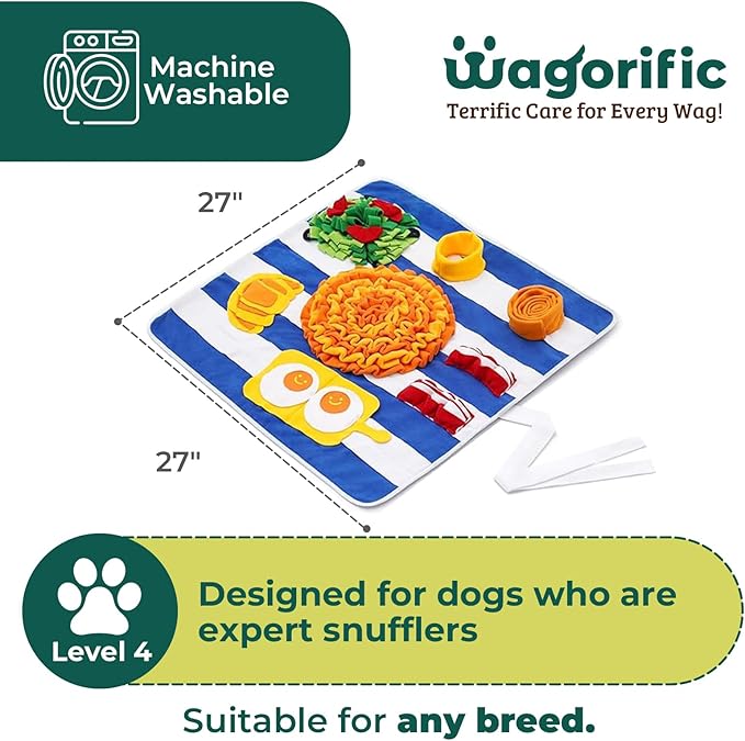Snuffle Mat for Dogs, X-Large Dog Snuffle Mat 27” x 27”, Plush Enrichment Toy Slow Feeder, Puppy Puzzle to Keep Them Busy, Machine Washable, All Dog Sizes