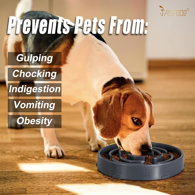 Slow Feeder Dog Bowls for Large Dogs Anti-Chocking Slower Feeder Dog Puzzle Bowl Pet Slow Eating Interactive Bloat Stop Dog Food Bowl JASGOOD,Light Grey,Large