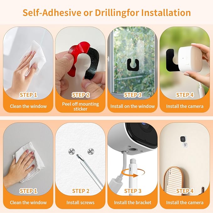 3MP 2K Window Camera, 2.4GHz & 5GHz WiFi Indoor Outdoor Camera for Home Security with AI Color Night Vision, Person & Motion Detection, 24/7 Recording, IP65 Waterproof, Works with Alexa/Google Home