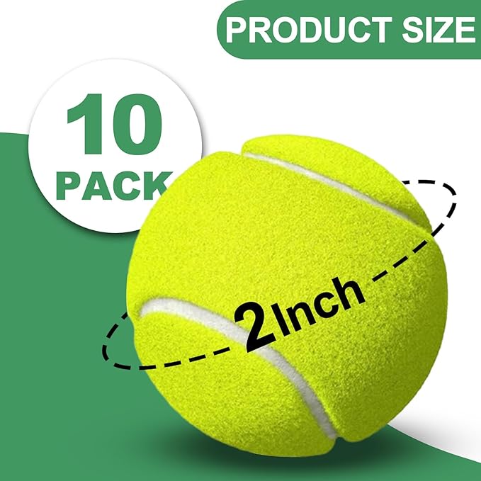 10 Pack 2-Inch Small Tennis Balls for Dogs, Interactive Fetch Toys for Indoor & Outdoor Play, Chew-Resistant Pet Training Balls(Not Compatible with The New Ball-Throwing Machine)
